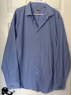 Unlisted Mens Slim Fit Blue Collared Casual Button Down Men's Shirt 2XL